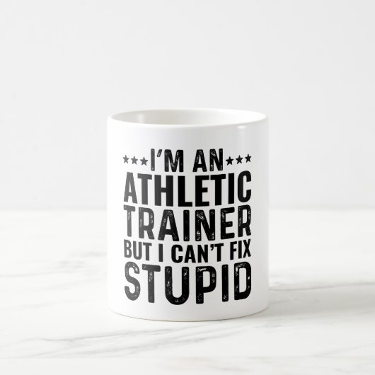 Ich bin Athletiktrainer, aber ich kann den Dummkop Kaffeetasse (Mittel)