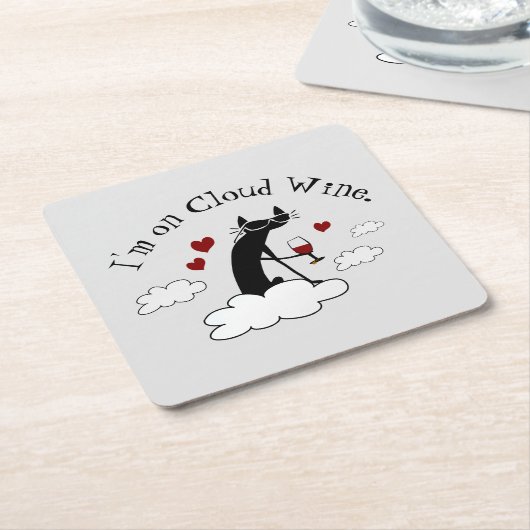 Ich bin auf Cloud Wine Funny Liebe Weinangebot Rechteckiger Pappuntersetzer (angewinkelt)