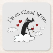 Ich bin auf Cloud Wine Funny Liebe Weinangebot Rechteckiger Pappuntersetzer (Vorderseite)