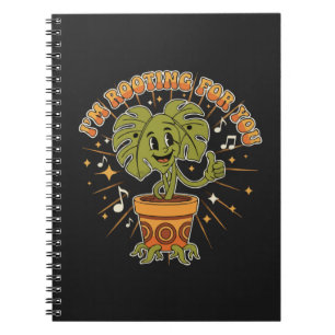 "Ich bin auf deiner Seite" Retro-Cartoon Monstera Notizblock