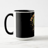 "Ich bin auf deiner Seite" Retro-Cartoon Monstera Tasse (Links)