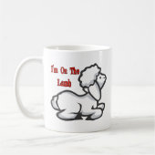 Ich bin auf dem Lamm Kaffeetasse (Links)