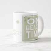Ich bin auf der Strandzeit Jumbo-Tasse (Vorderseite Rechts)