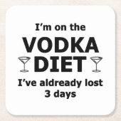 Ich bin auf der Vodka-Diät Rechteckiger Pappuntersetzer (Vorderseite)