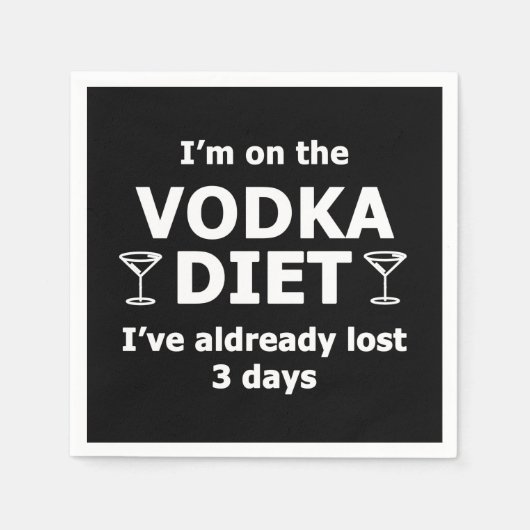 Ich bin auf der Vodka-Diät Serviette (Vorderseite)
