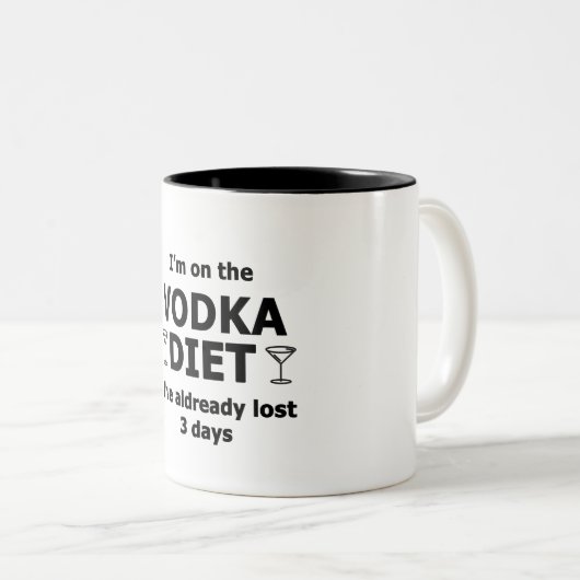 Ich bin auf der Vodka-Diät Zweifarbige Tasse (VorderseiteRechts)