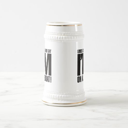 Ich bin auf einem Boot Bierglas (Mittel)