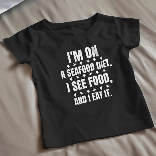 Ich bin auf einem Zitat aus Meeresfrüchten, sonnig T-Shirt