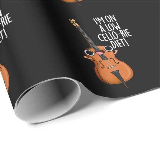 Ich bin auf einer Low Cello-rie Diät Cello Pun Dar Geschenkpapier (Rolleneckpunkt)