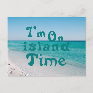 Ich bin auf Insel Time Postkarte