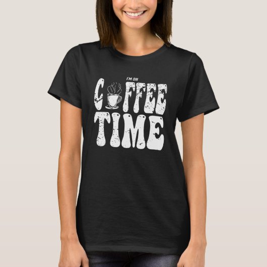 Ich bin auf Kaffeezeit gestört Groovittext Design T-Shirt (Vorderseite)