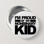 "Ich bin auf mein Nonbinary Kind" Button stolz (Vorne & Hinten)