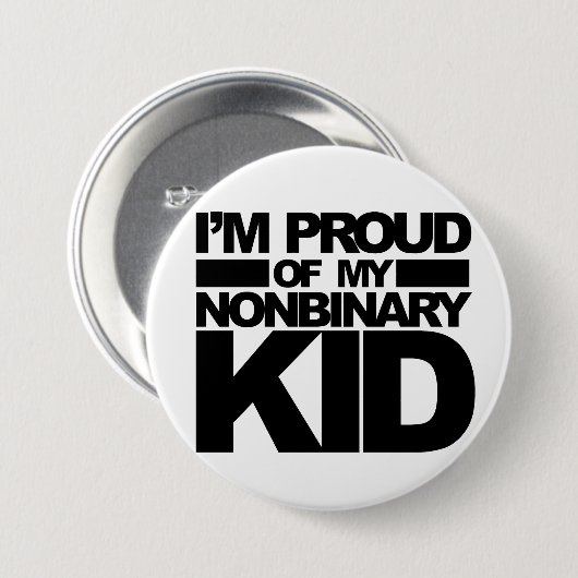 "Ich bin auf mein Nonbinary Kind" Button stolz (Vorne & Hinten)