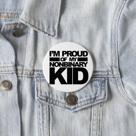"Ich bin auf mein Nonbinary Kind" Button stolz (Beispiel)