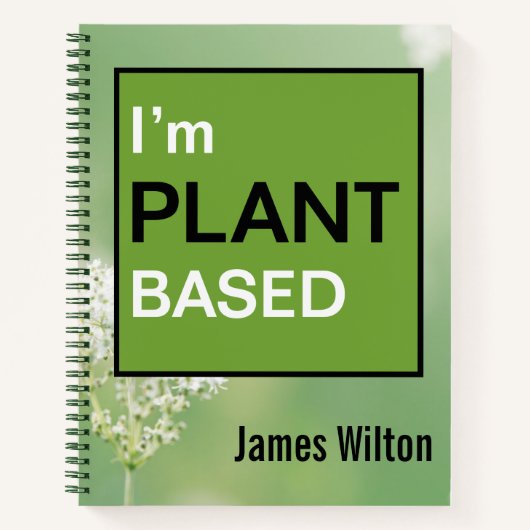 Ich bin auf Pflanze basierende Vegane oder vegetar Notizblock (Vorderseite)