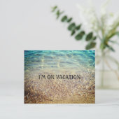 Ich bin auf Urlaub Strand Ankündigung Postkarte (Stehend Vorderseite)