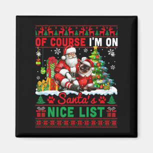 Ich bin auf Weihnachten Nizza Liste Sweater Santa Magnet