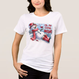 Ich bin auf Wolke sieben lustiger Schneemann trink Tri-Blend Shirt