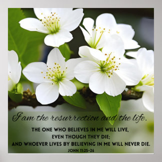 Ich bin Auferstehung Motivierend Bibelverse Poster