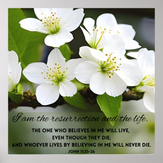 Ich bin Auferstehung Motivierend Bibelverse Poster (Vorne)