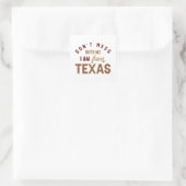 Ich bin aus Texas. Quadratischer Aufkleber (Tasche)