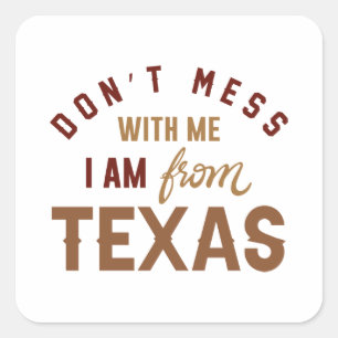 Ich bin aus Texas. Quadratischer Aufkleber