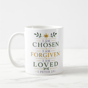 Ich bin auserwählt, vergeben, geliebt. Biblische E Kaffeetasse