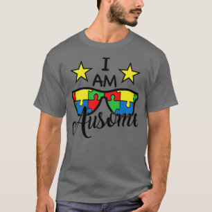 Ich bin Ausome Motivation Cool Support Autismus Aw T-Shirt