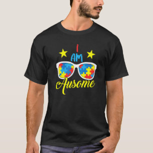 Ich bin Ausome Puzzle Sonnenbrille Autismus-Bewuss T-Shirt