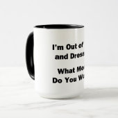 Ich bin außer Bett und gekleidet. Tasse (Vorderseite Links)