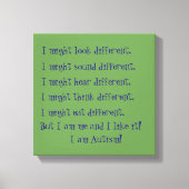 Ich bin Autismus. Inspirationische Unterschiede. Leinwanddruck (Vorderseite)