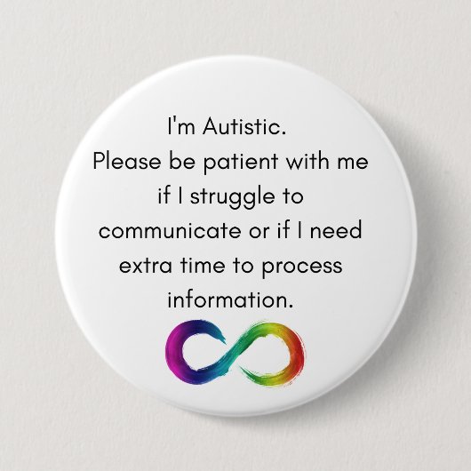Ich bin Autistic- Communication Button (Vorderseite)