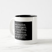 Ich bin AUTISTIK Zweifarbige Tasse (Vorderseite Links)