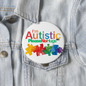 Ich bin autistisch, bitte keine Umarmungen Persona Button (Beispiel)