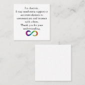 "Ich bin autistisch" - Informationskarte Telefonnummerkarte (Vorne/Hinten)