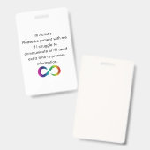 Ich bin Autistisch- Kommunikationskarte Ausweis (Vorder- & Rückseite)