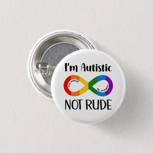 Ich bin autistisch, nicht rude button (Vorne & Hinten)
