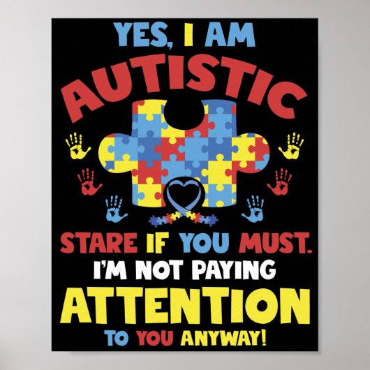 Ich bin autistischer Stare, ich schenke nicht auf Poster (Vorne)