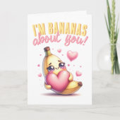 Ich bin Bananen über dich Funny Valentine's Day Karte (Vorderseite)