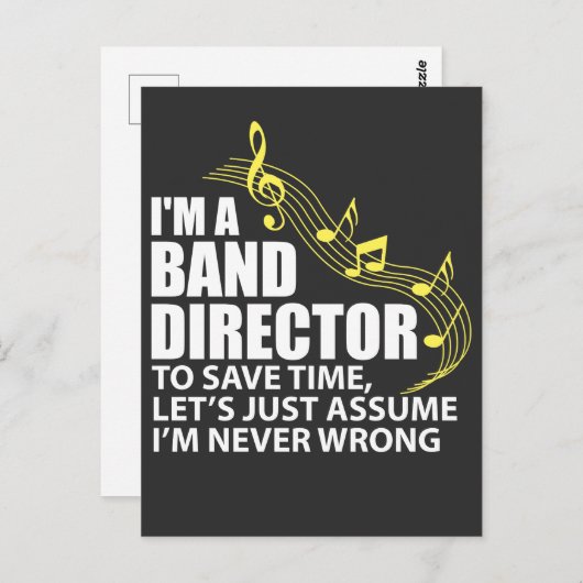 Ich bin Banddirektor Funny Musician Music Lover Postkarte (Vorne/Hinten)