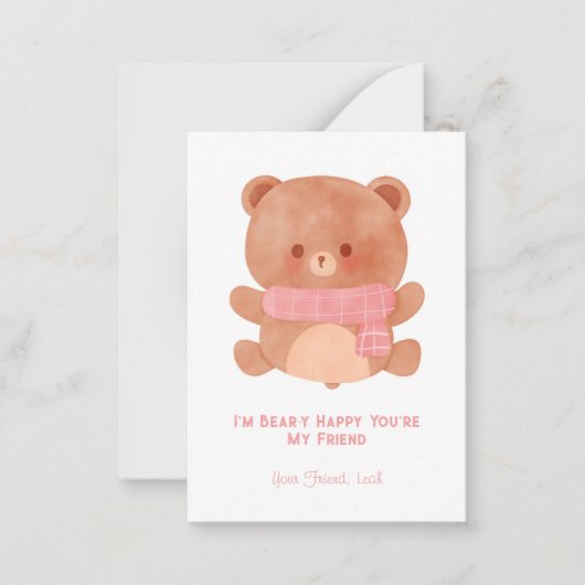 "Ich bin Bärenglücklich, du bist mein Freund" Kind Mitteilungskarte (Vorderseite)