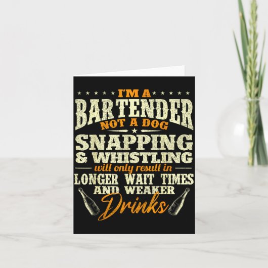 Ich bin Barkeeper, kein Hund - Tapster Bartending Karte (Vorderseite)
