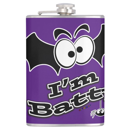 Ich bin Batty Crazy Eyes Flachmann (Vorderseite)