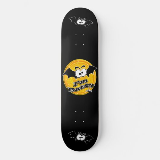 Ich bin Batty Crazy Eyes Skateboard (Vorderseite)
