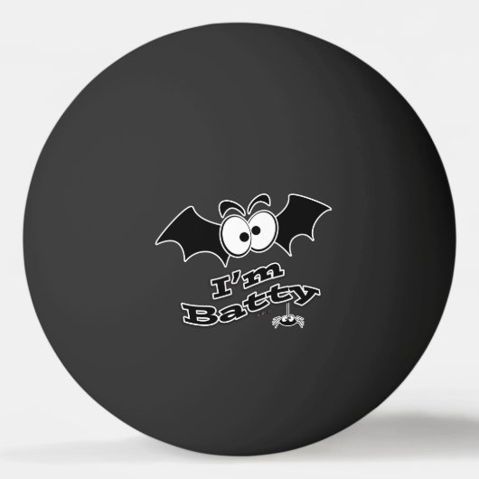 Ich bin Batty Crazy Eyes Tischtennisball (Vorderseite)