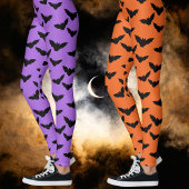 Ich bin Batty Orange Black Bats Leggings gegangen