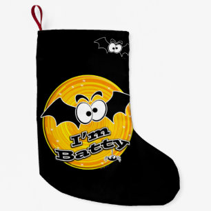 Ich bin Batty Orange und Yellow Swirl Kleiner Weihnachtsstrumpf