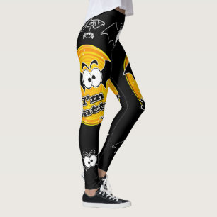 Ich bin Batty Orange und Yellow Swirl Leggings