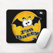 Ich bin Batty Orange und Yellow Swirl Mousepad (Mit Mouse)