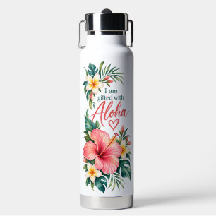 Ich bin begabt mit Aloha Tropical Floral Wasserfla Trinkflasche
